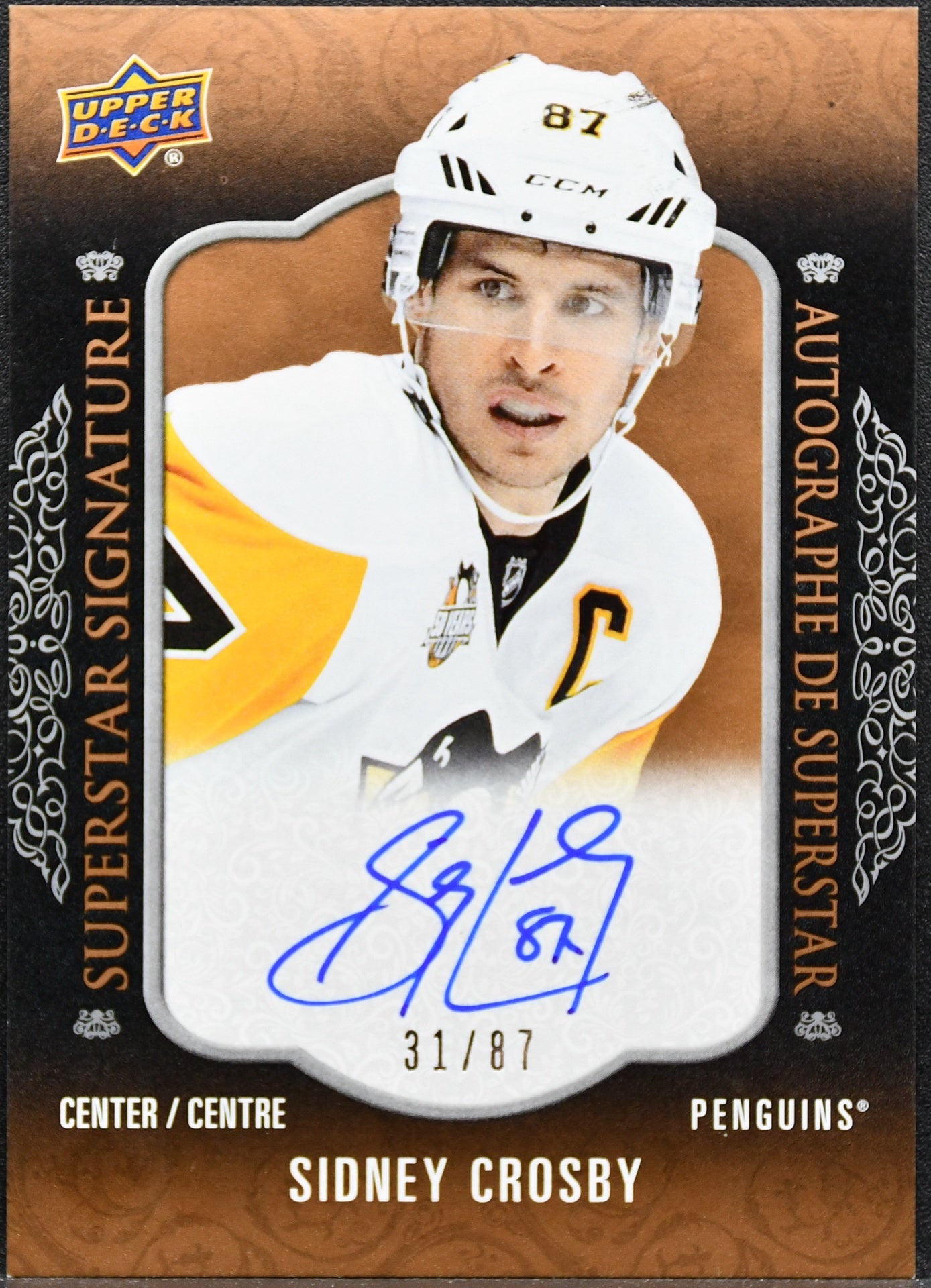 UD Sidney Crosby Auto Superstar Signature 2017-18 Tim Hortons 87