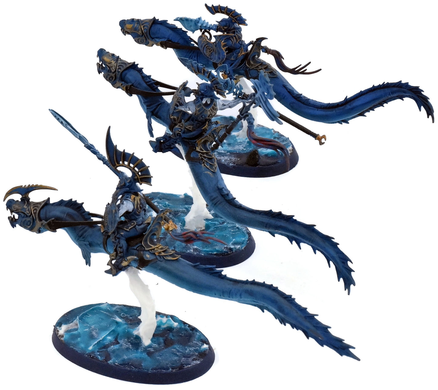 IDONETH DEEPKIN 3 Akhelian Morrsarr Guard #1 WELL PAINTED Warhammer Sigmar 0113