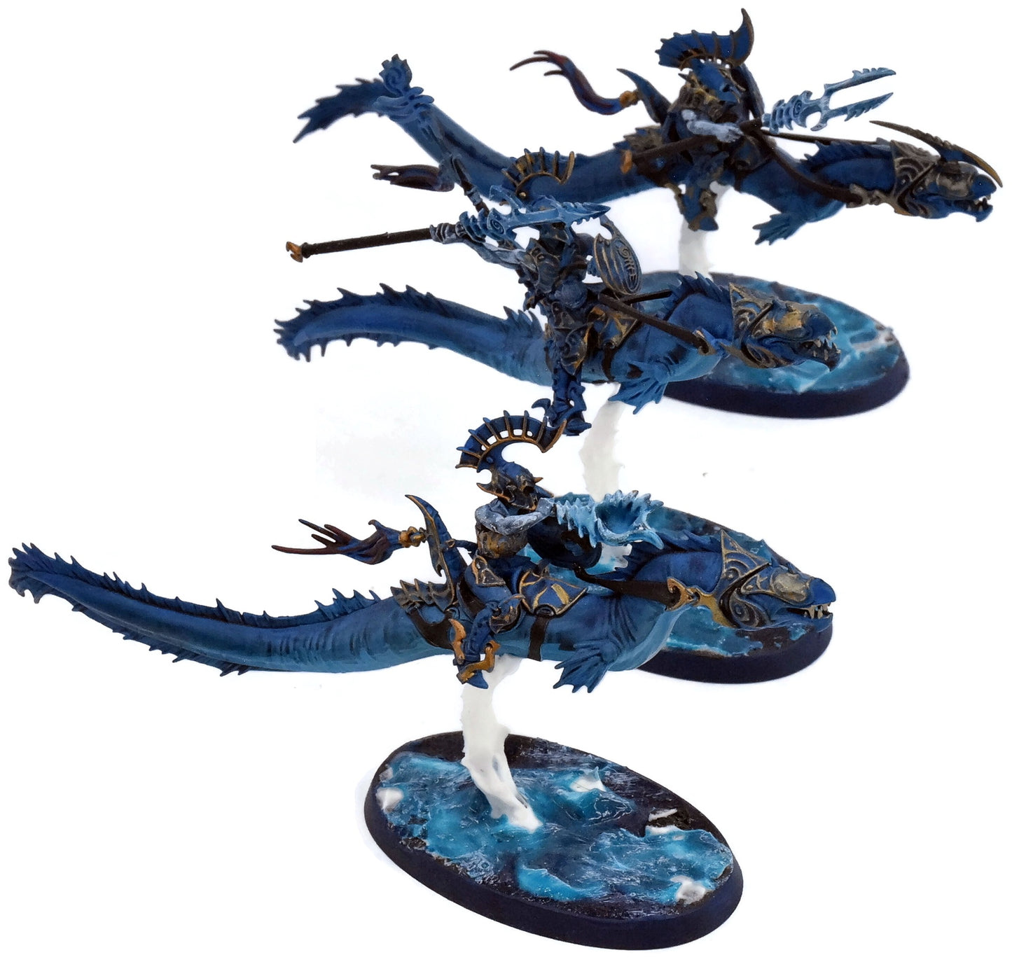 IDONETH DEEPKIN 3 Akhelian Morrsarr Guard #1 WELL PAINTED Warhammer Sigmar 0113