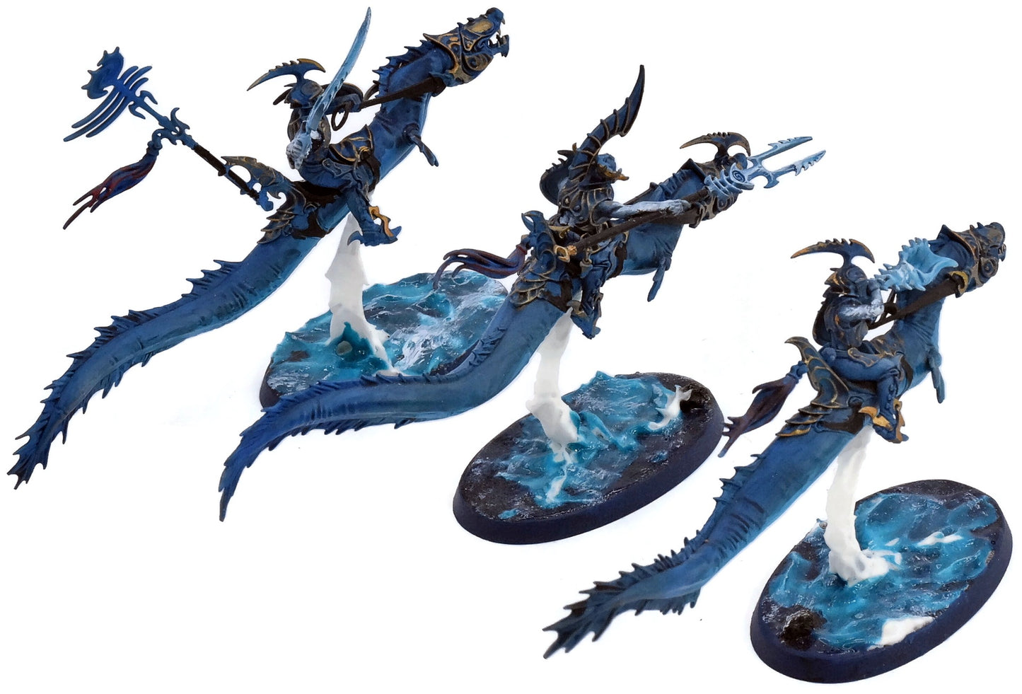 IDONETH DEEPKIN 3 Akhelian Morrsarr Guard #2 WELL PAINTED Warhammer Sigmar 0120