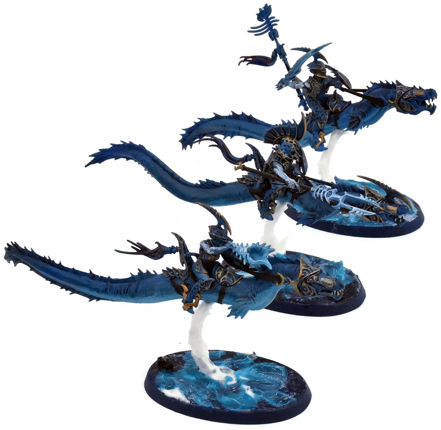 IDONETH DEEPKIN 3 Akhelian Morrsarr Guard #2 WELL PAINTED Warhammer Sigmar 0120