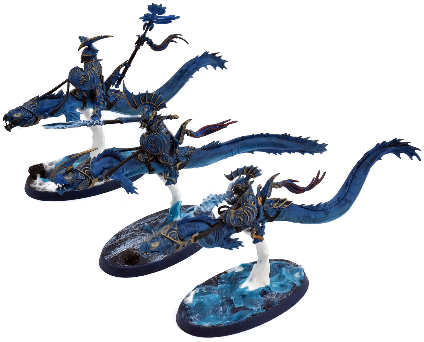 IDONETH DEEPKIN 3 Akhelian Morrsarr Guard #4 WELL PAINTED Warhammer Sigmar 0144