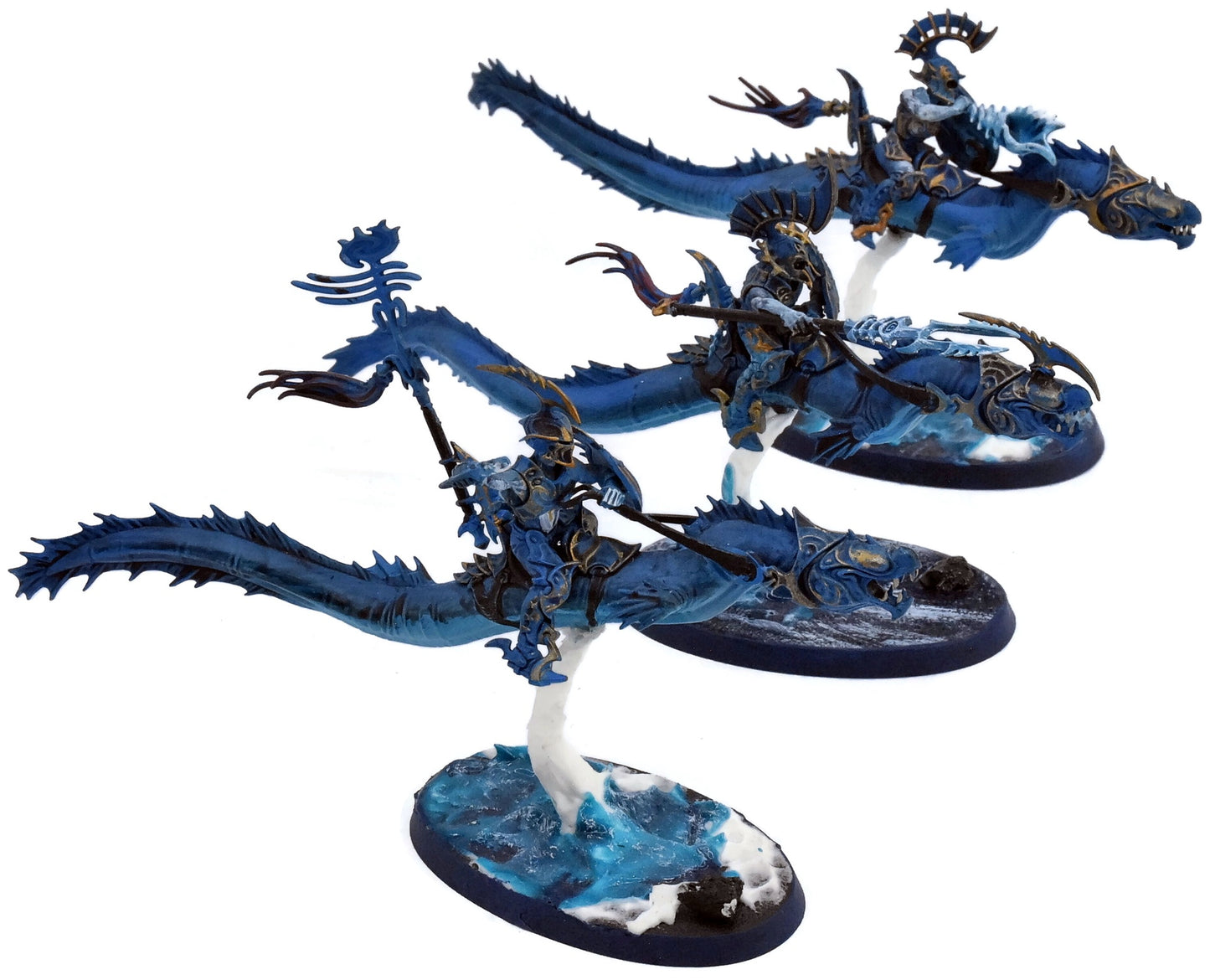 IDONETH DEEPKIN 3 Akhelian Morrsarr Guard #4 WELL PAINTED Warhammer Sigmar 0144