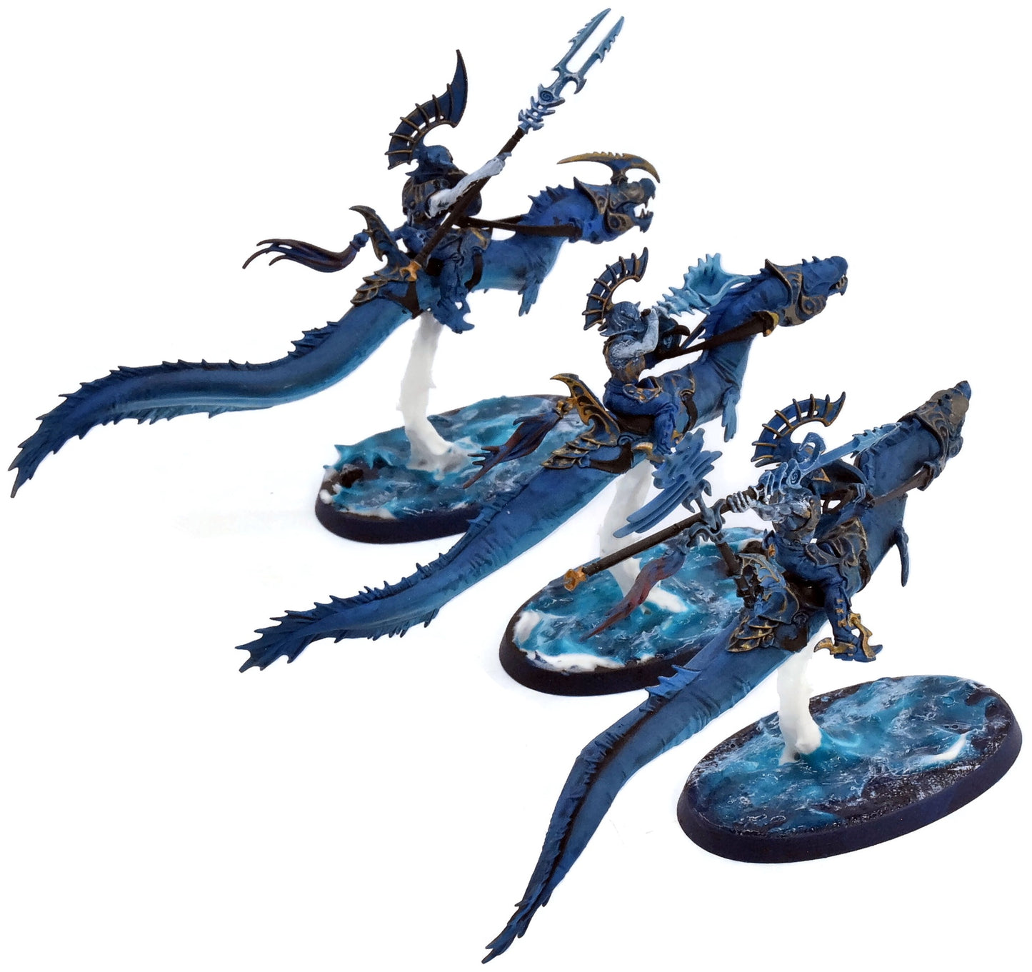 IDONETH DEEPKIN 3 Akhelian Morrsarr Guard #5 WELL PAINTED Warhammer Sigmar 0151