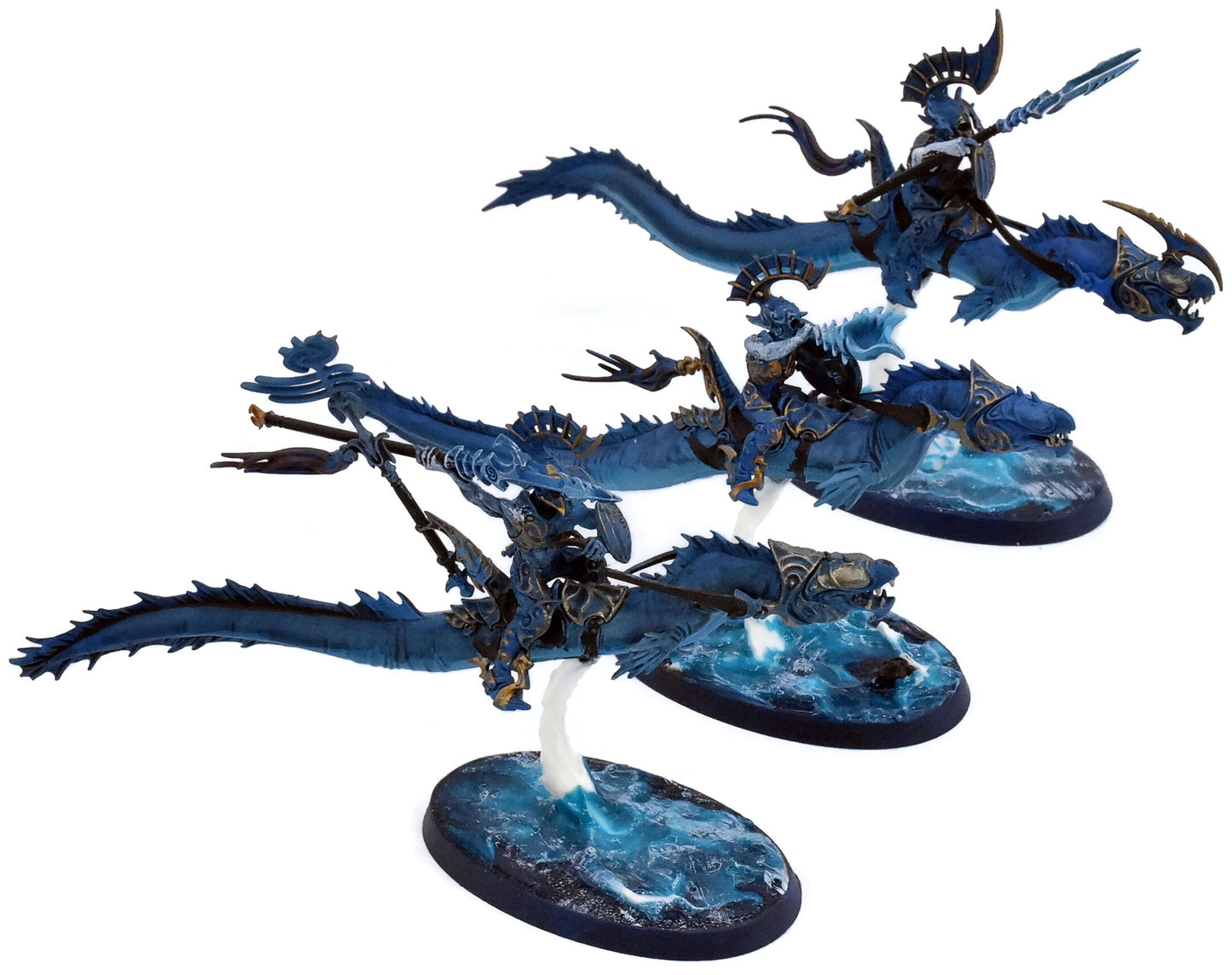 IDONETH DEEPKIN 3 Akhelian Morrsarr Guard #5 WELL PAINTED Warhammer Sigmar 0151