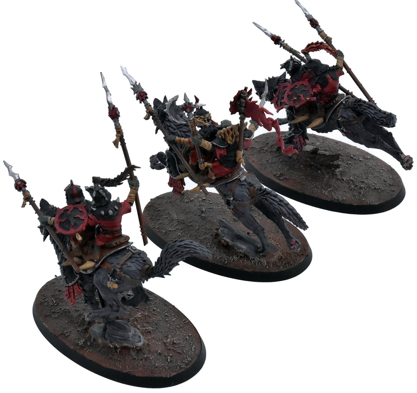 GLOOMSPITE GITZ 3 Snarlpack Cavalry #1 WELL PAINTED Warhammer Sigmar 1257