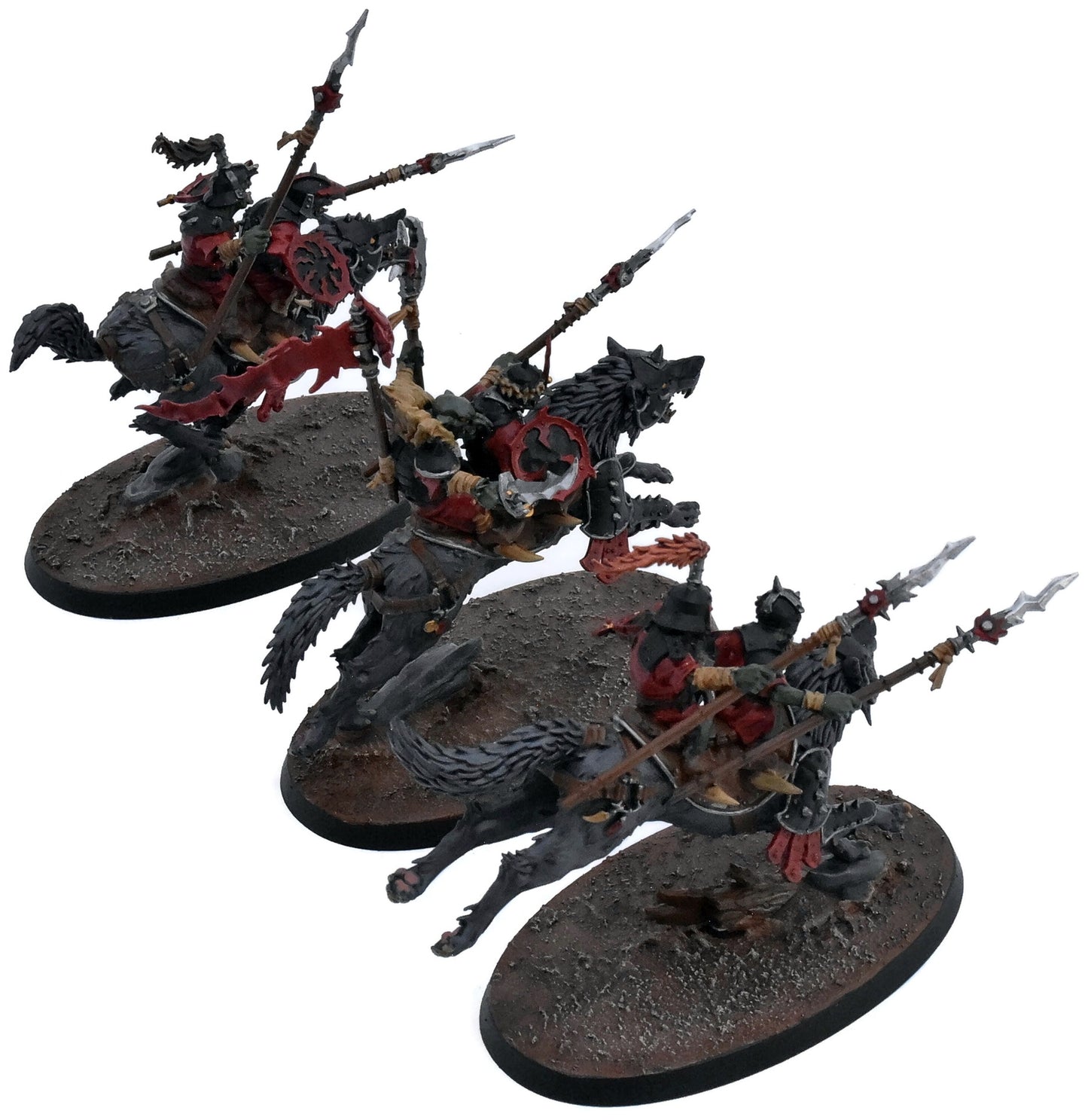 GLOOMSPITE GITZ 3 Snarlpack Cavalry #1 WELL PAINTED Warhammer Sigmar 1257