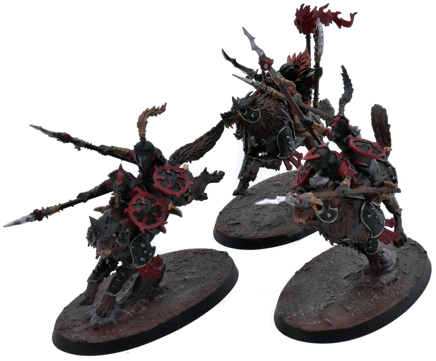 GLOOMSPITE GITZ 3 Snarlpack Cavalry #1 WELL PAINTED Warhammer Sigmar 1387