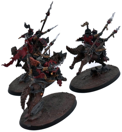 GLOOMSPITE GITZ 3 Snarlpack Cavalry #1 WELL PAINTED Warhammer Sigmar 1387