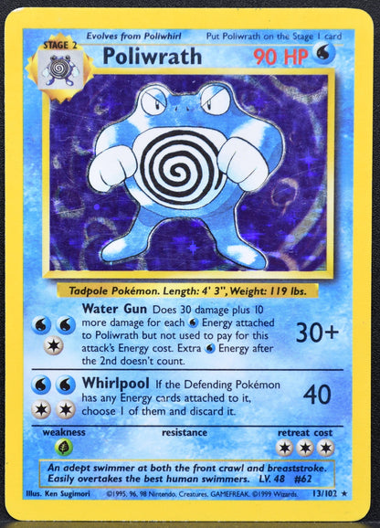 Pokemon TCG Poliwrath 13/102 Base Set Holofoil HP