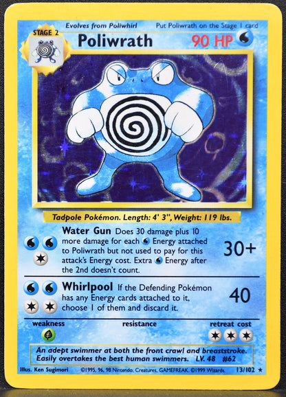 Pokemon TCG Poliwrath 13/102 Base Set Holofoil HP #2