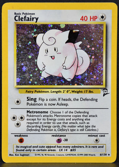 Pokemon TCG Clefairy 6/130 Base Set 2 Holofoil HP