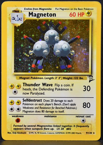 Pokemon TCG Magneton 9/130 Base Set 2 Holofoil HP