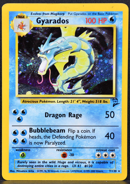 Pokemon TCG Gyarados 7/130 Base Set 2 Holofoil MP
