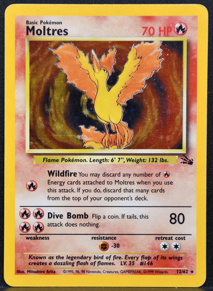 Pokemon TCG Moltres 12/62 Fossil Holofoil HP