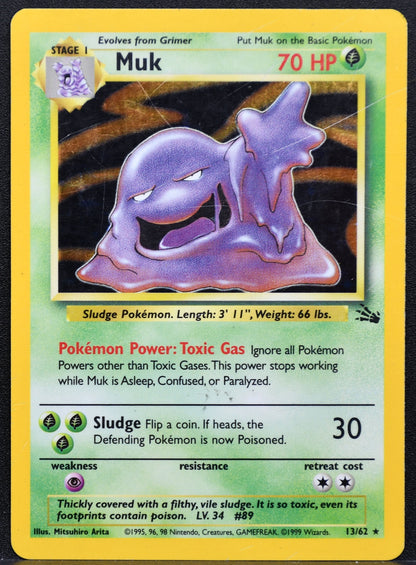 Pokemon TCG Muk 13/62 Fossil Holofoil HP