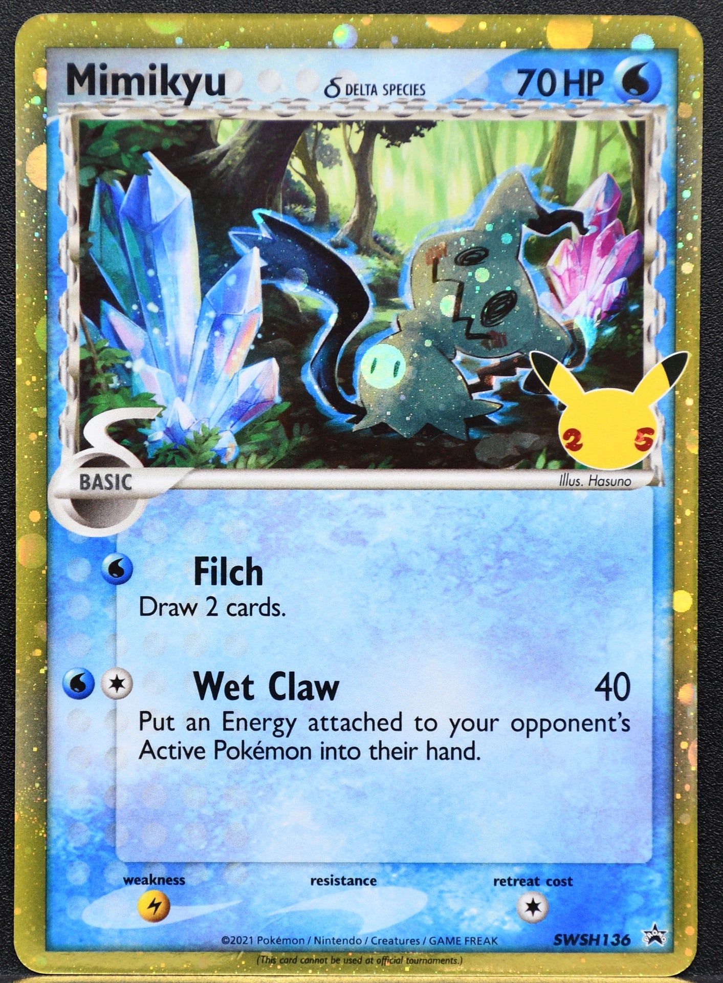 Pokemon TCG Mimikyu Delta Species SWSH136 Sword & Shields Promo NM