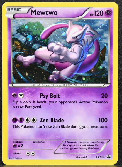Pokemon TCG Mewtwo XY100 XY Promo Holofoil Damaged