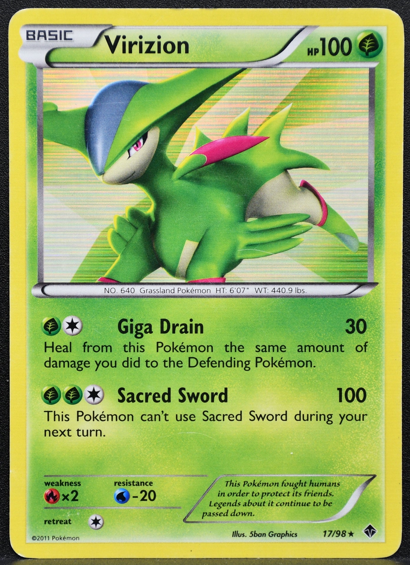 Pokemon TCG Virizion 17/98 Emerging Powers Holofoil HP