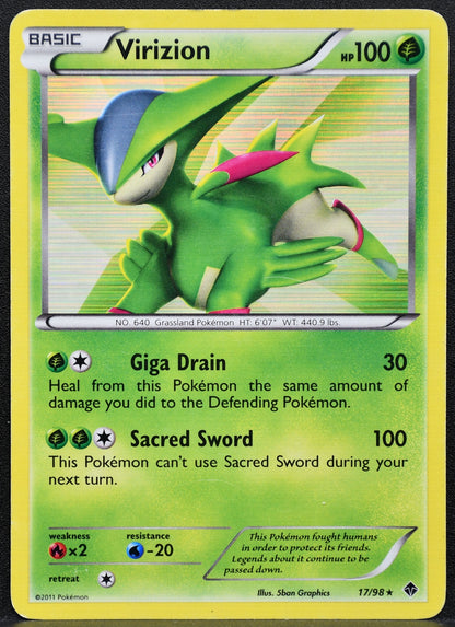 Pokemon TCG Virizion 17/98 Emerging Powers Holofoil HP