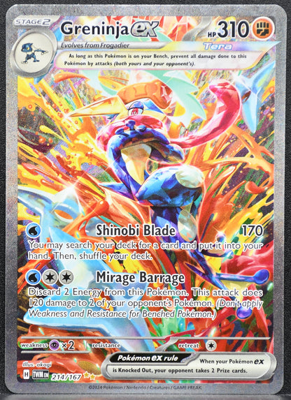 Pokemon TCG Greninja ex 214/167 Twilight Masquerade LP