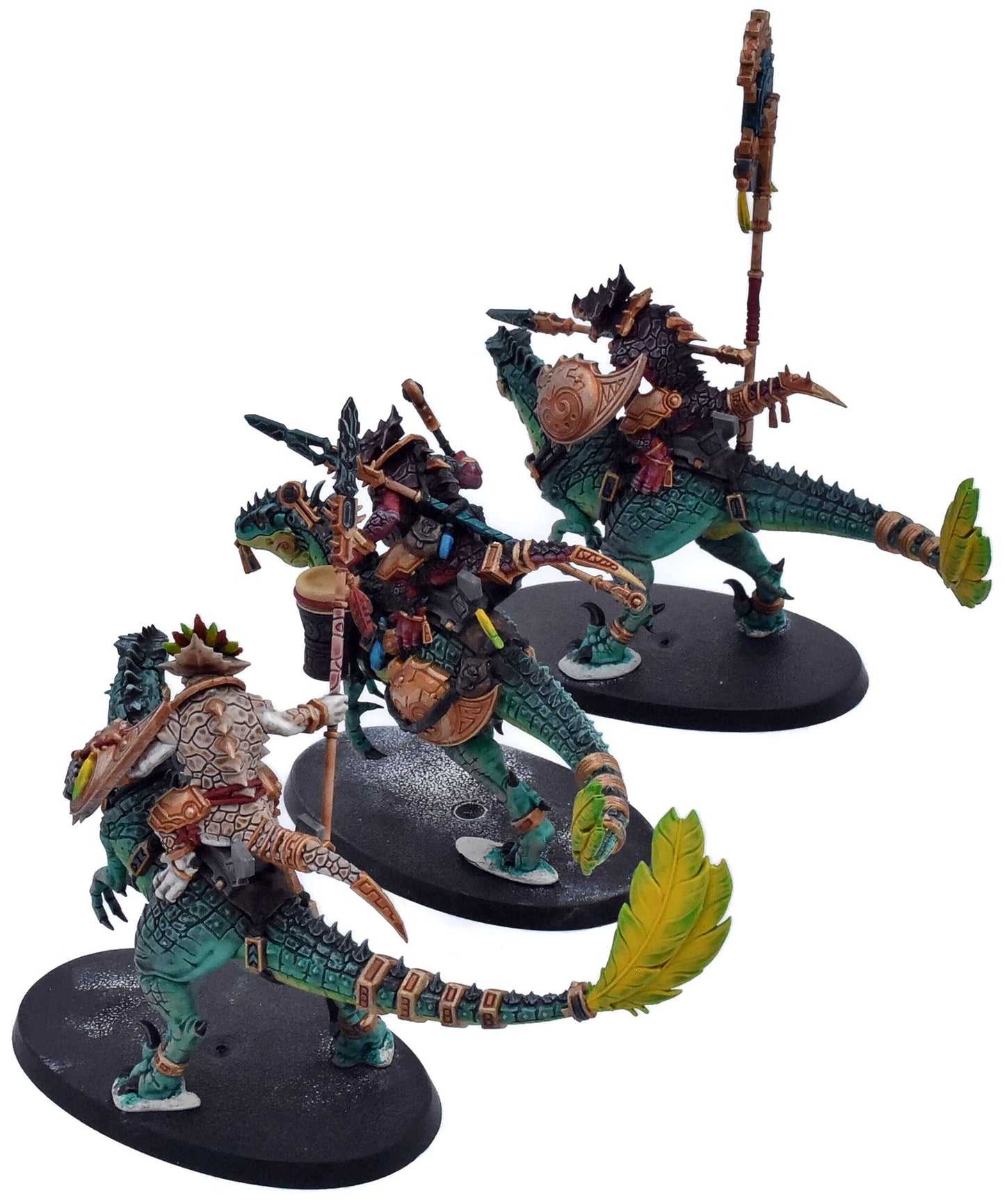 SERAPHON 3 Aggradon Lancers #2 WELL PAINTED Warhammer Sigmar 3145