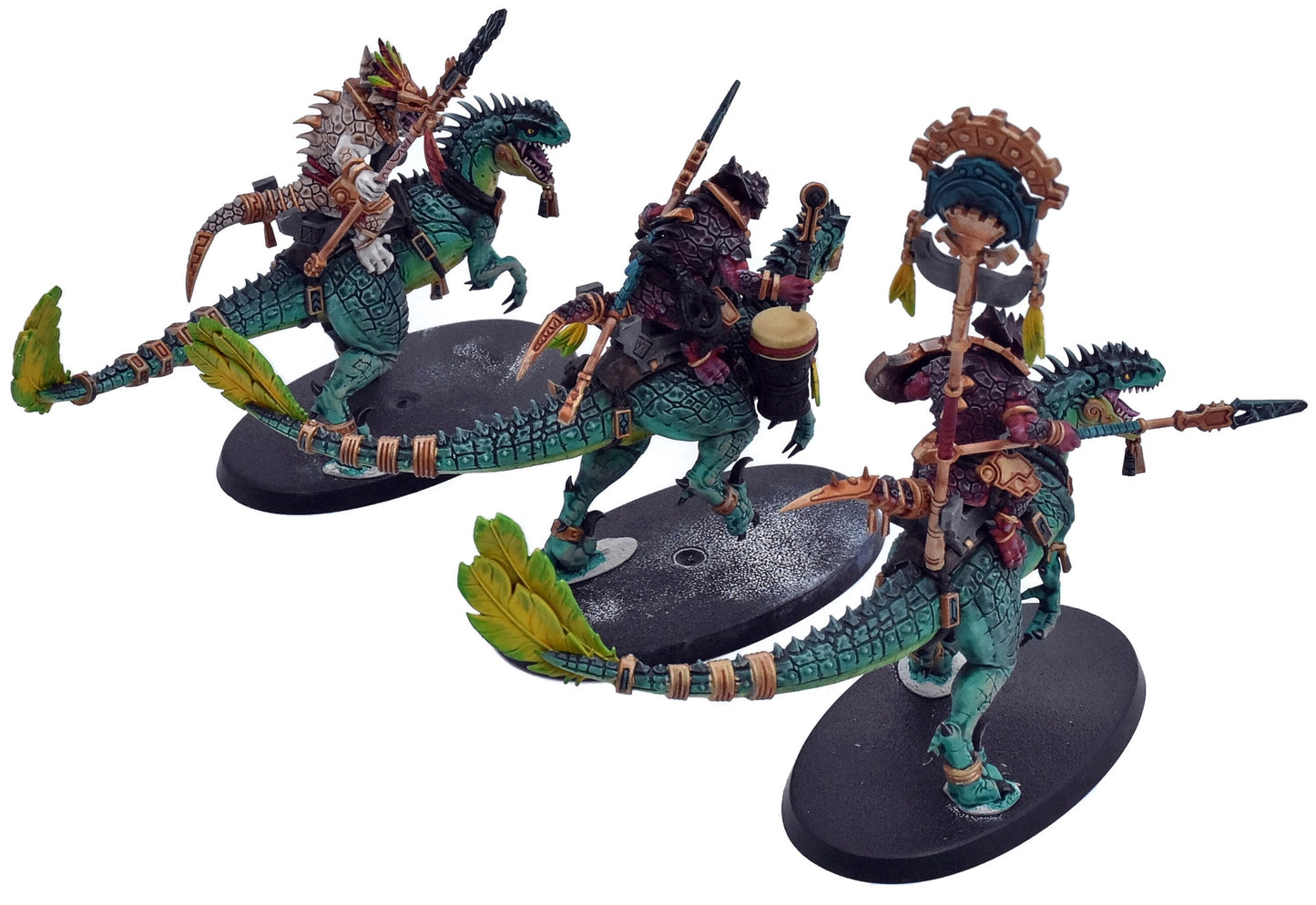 SERAPHON 3 Aggradon Lancers #2 WELL PAINTED Warhammer Sigmar 3145