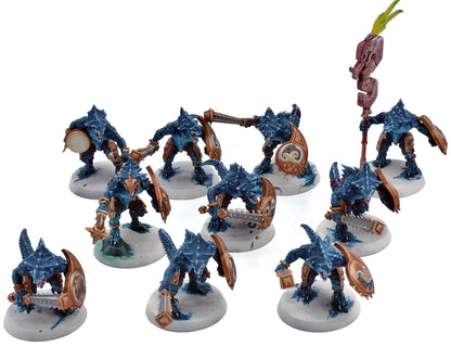 LIZARDMEN 11 Saurus Warriors #2 WELL PAINTED 3169