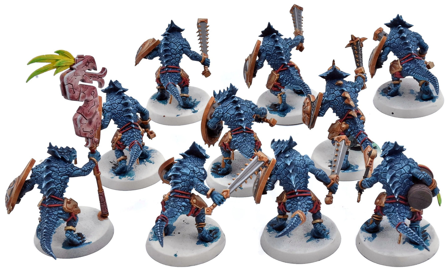 LIZARDMEN 11 Saurus Warriors #2 WELL PAINTED 3169