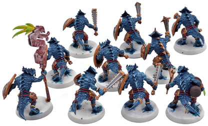 LIZARDMEN 11 Saurus Warriors #2 WELL PAINTED 3169