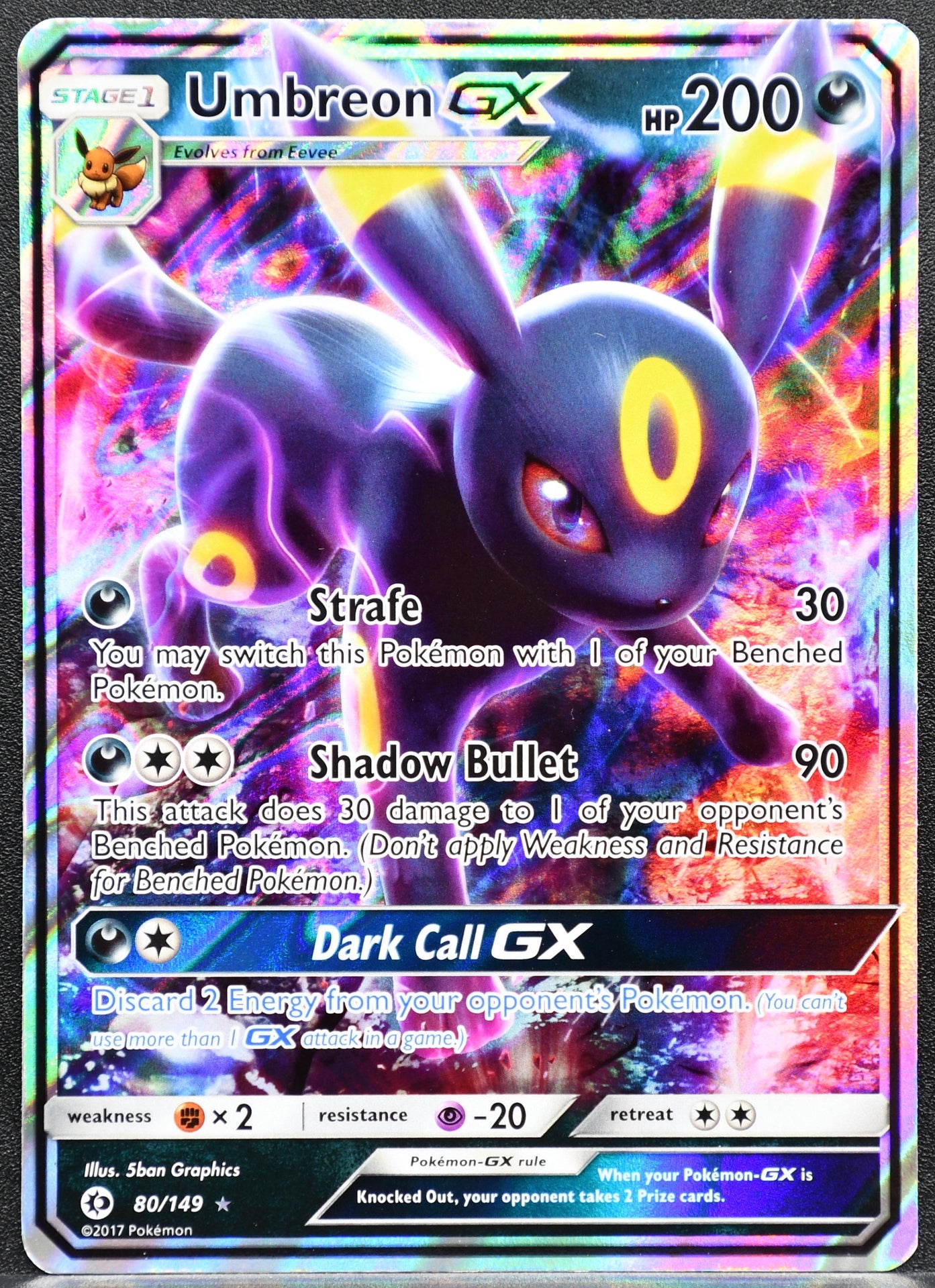 Pokemon TCG Umbreon GX 80/149 Sun & Moon MP