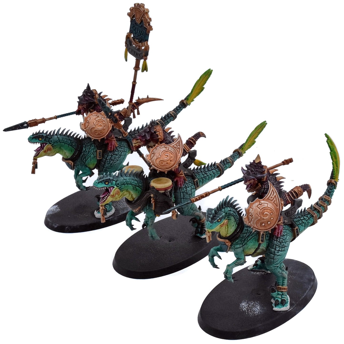 SERAPHON 3 Aggradon Lancers #1 WELL PAINTED Warhammer Sigmar 3251