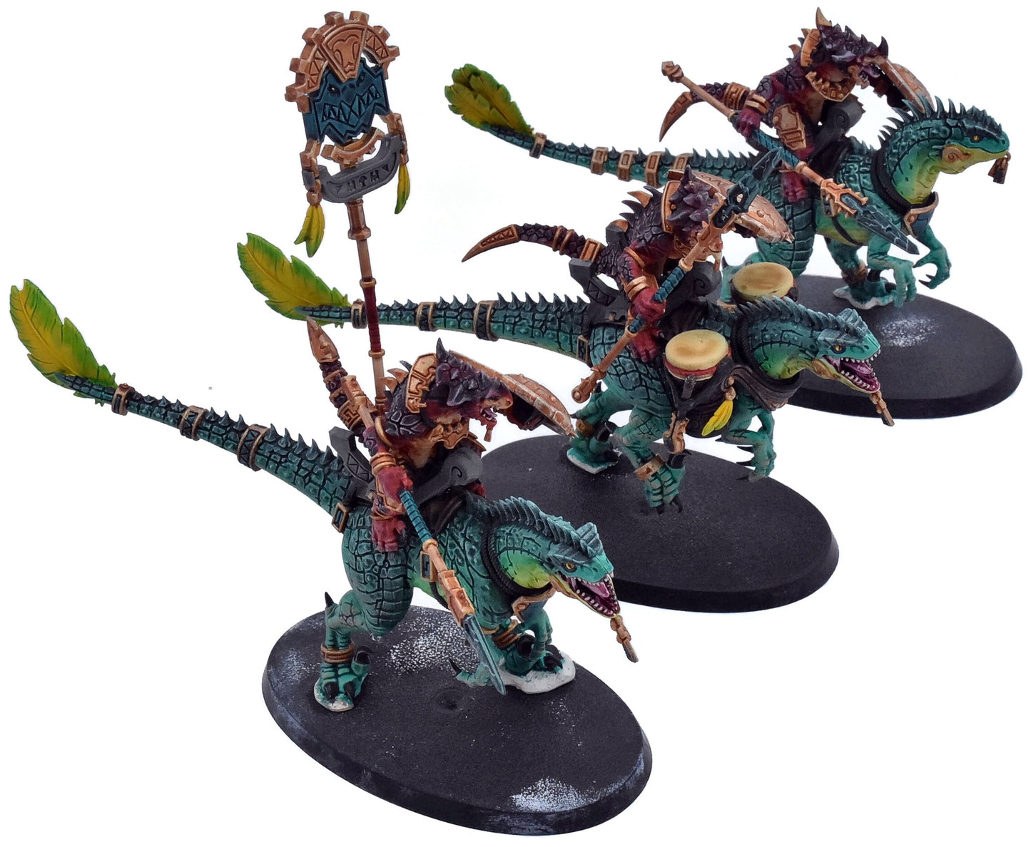 SERAPHON 3 Aggradon Lancers #1 WELL PAINTED Warhammer Sigmar 3251