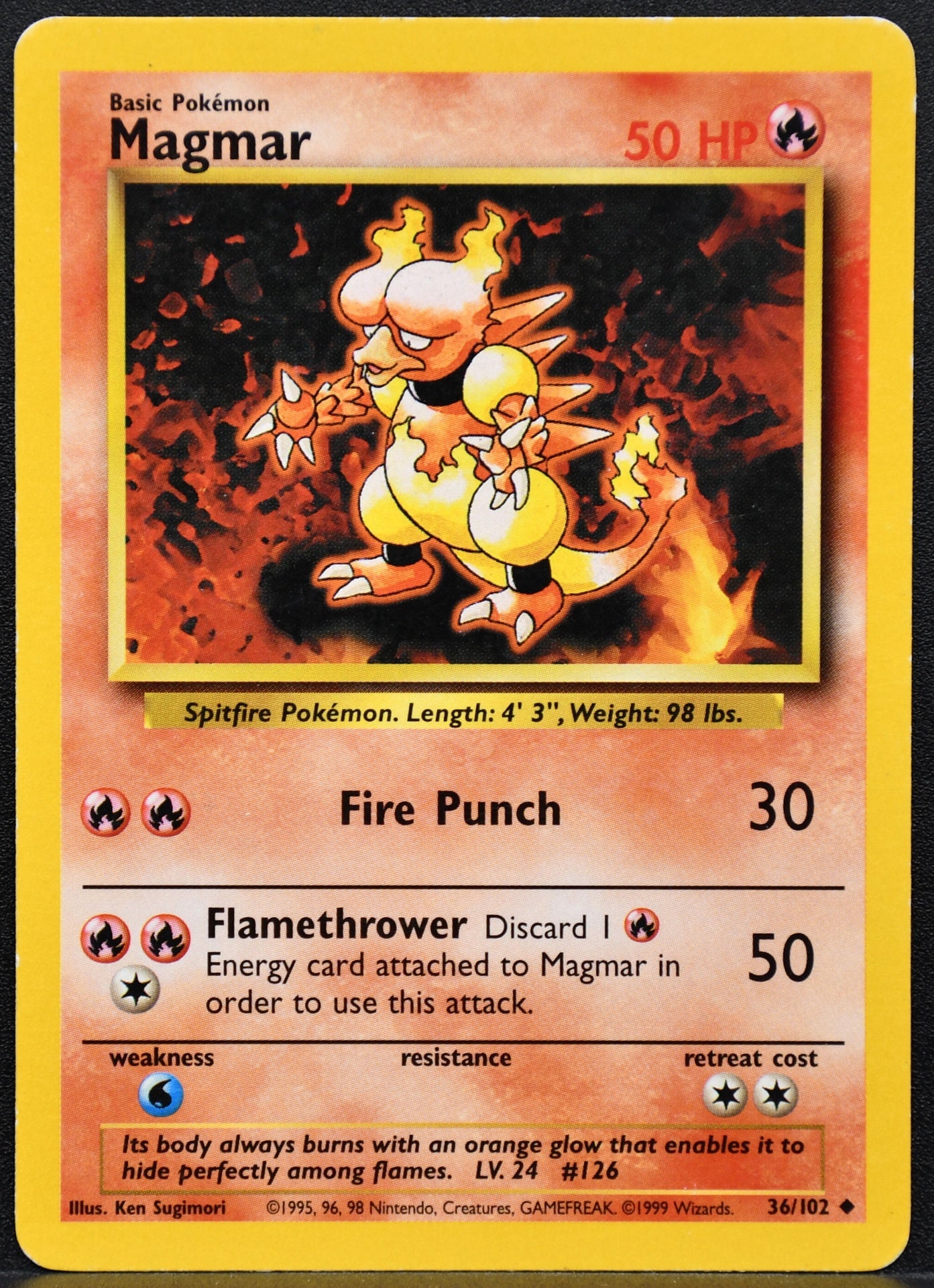 Pokemon TCG Magmar 36/102 Base Set HP