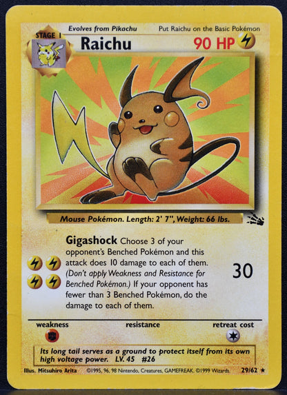 Pokemon TCG Raichu 29/62 Fossil HP