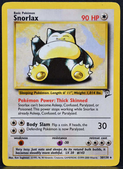 Pokemon TCG Snorlax 30/130 Base Set 2 MP
