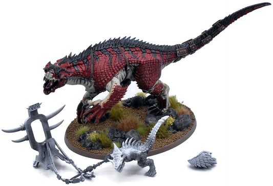 SERAPHON Saurus Scar-Veteran on Carnosaur #1 WELL PAINTED Warhammer Sigmar 3336