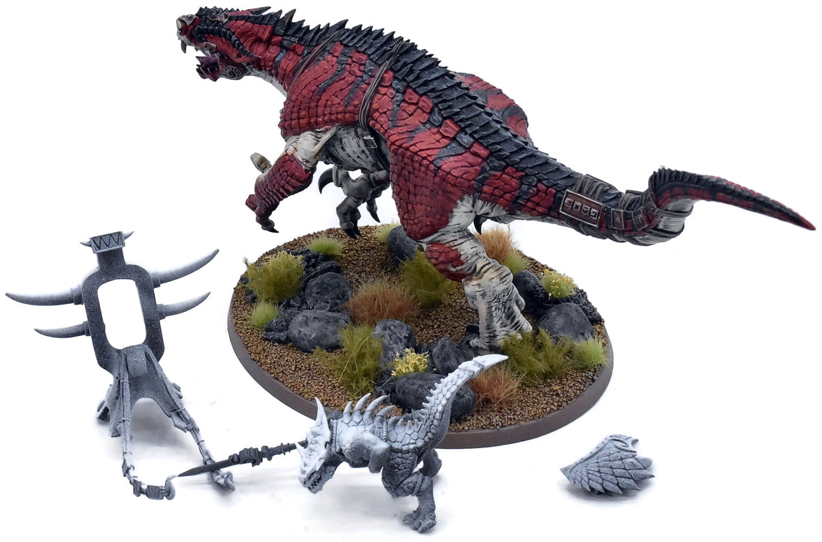 SERAPHON Saurus Scar-Veteran on Carnosaur #1 WELL PAINTED Warhammer Sigmar 3336