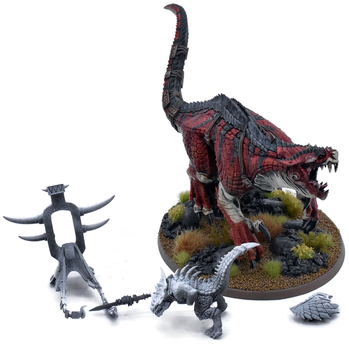 SERAPHON Saurus Scar-Veteran on Carnosaur #1 WELL PAINTED Warhammer Sigmar 3336