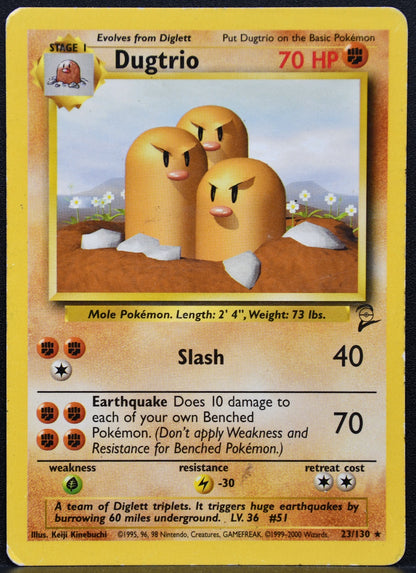 Pokemon TCG Dugtrio 23/130 Base Set 2 Damaged
