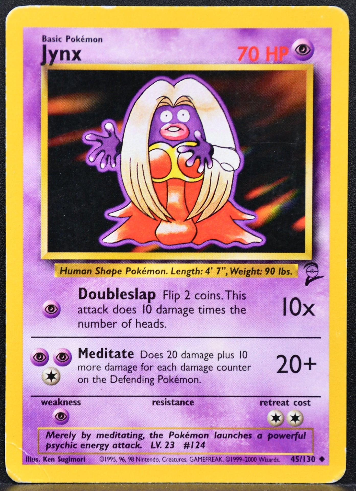 Pokemon TCG Jynx 45/130 Base Set 2 Damaged