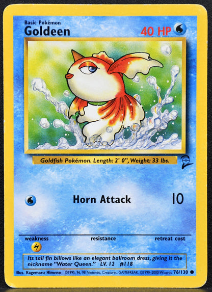 Pokemon TCG Goldeen 76/130 Base Set 2 Damaged