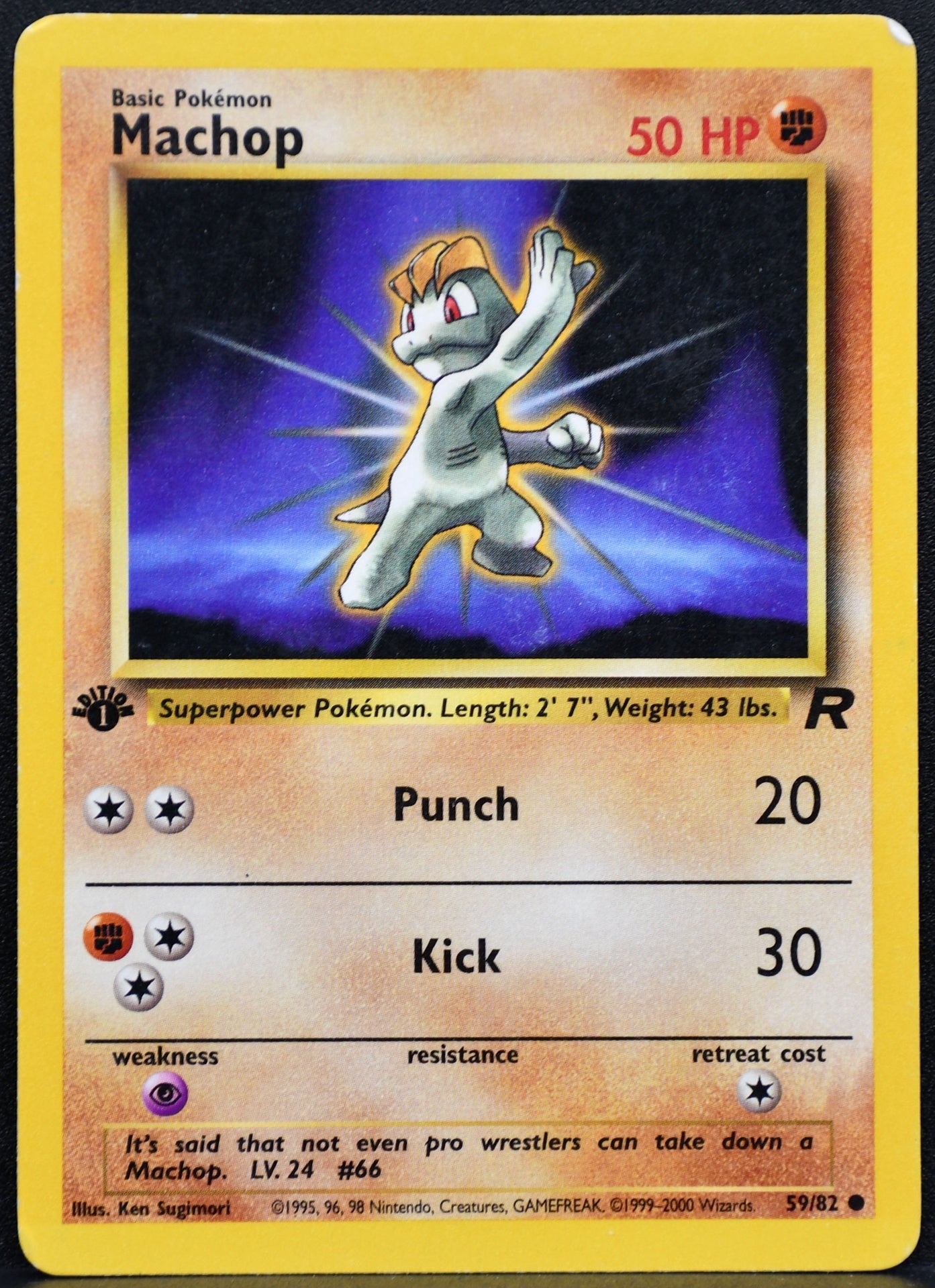 Pokemon TCG Machop 1st Edition 59/82 Team Rocket HP