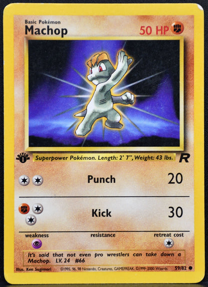 Pokemon TCG Machop 1st Edition 59/82 Team Rocket HP