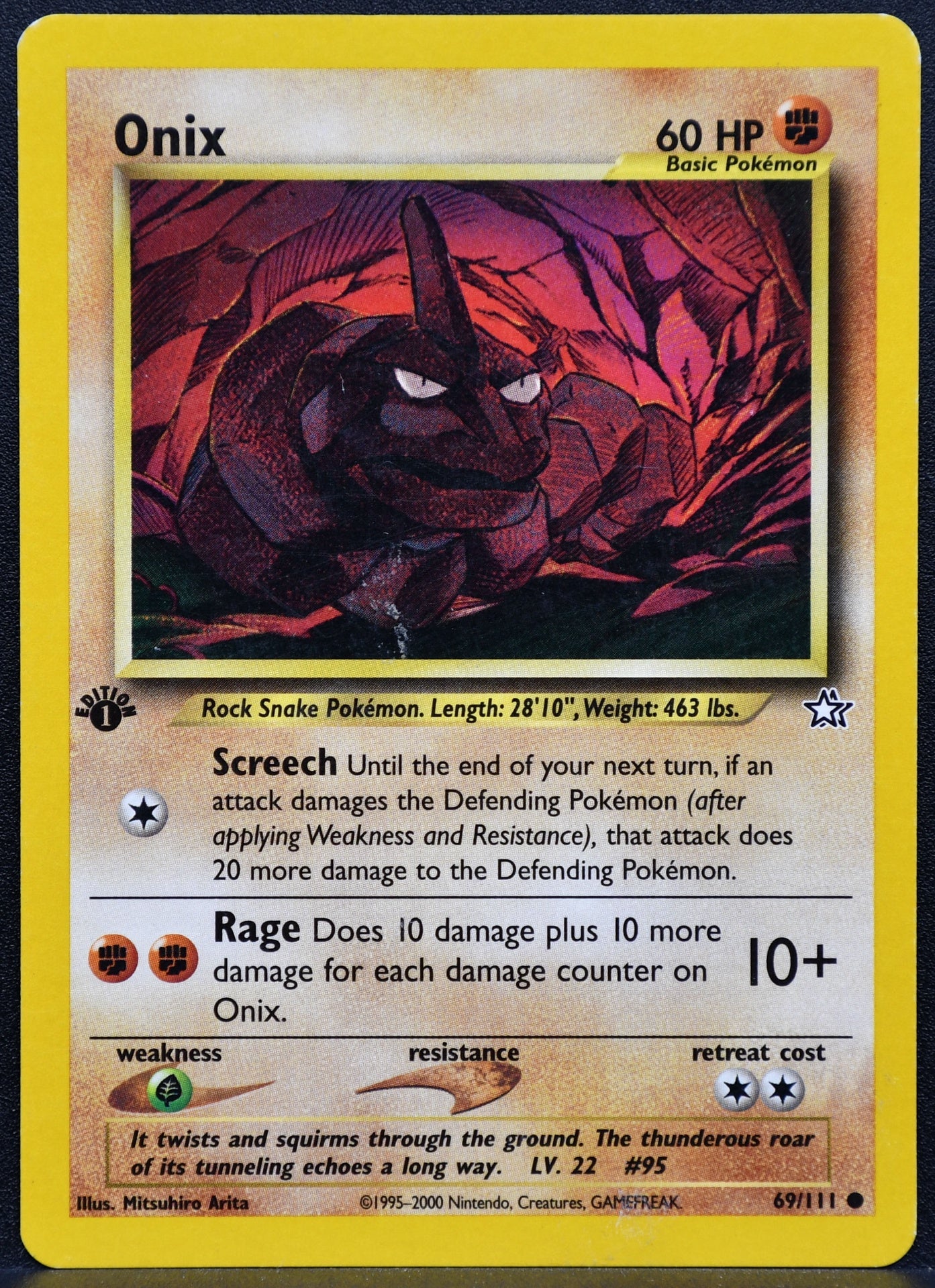 Pokemon TCG Onix 1st Edition 69/111 Neo Genesis MP