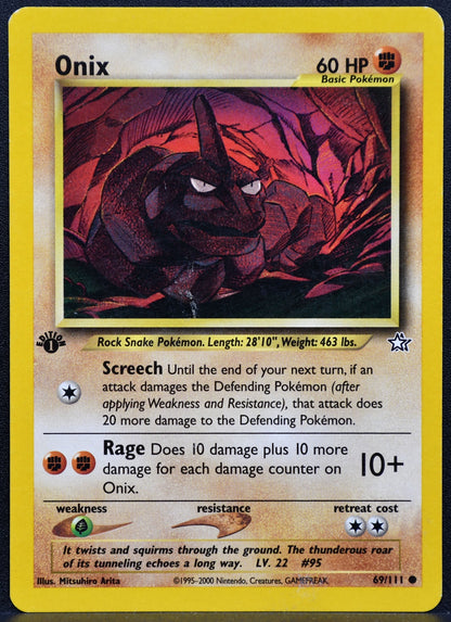 Pokemon TCG Onix 1st Edition 69/111 Neo Genesis MP