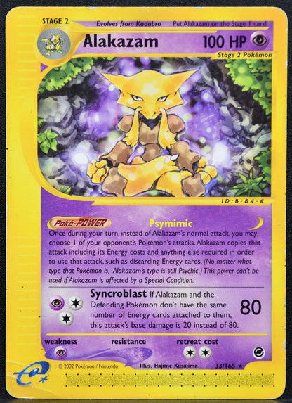 Pokemon TCG Alakazam 33/165 Aquapolis Damaged