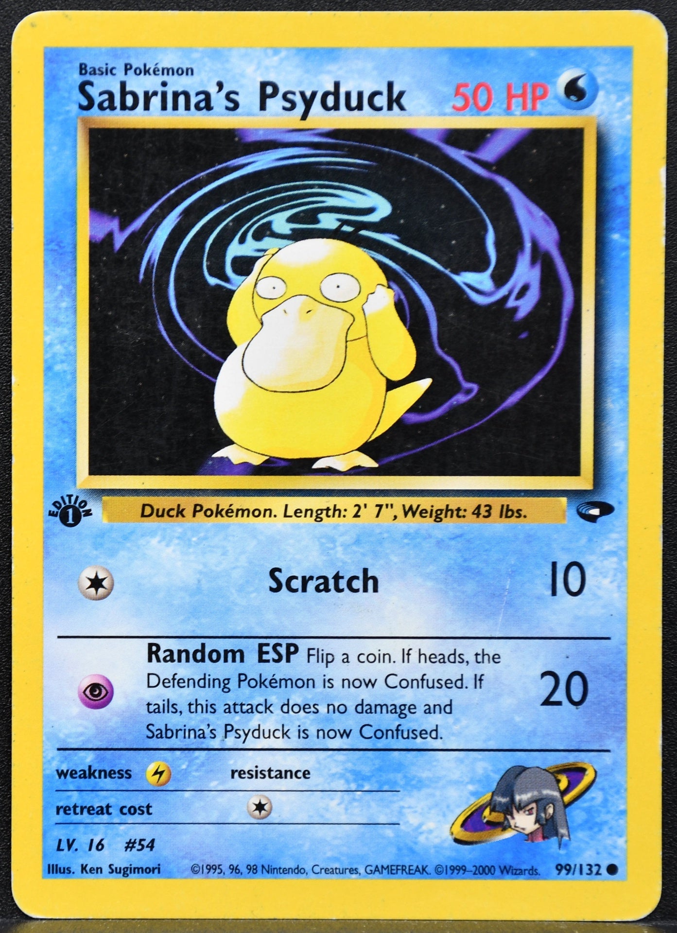 Pokemon TCG Sabrina's Psyduck 1st Edition 99/132 Gym Challenge HP