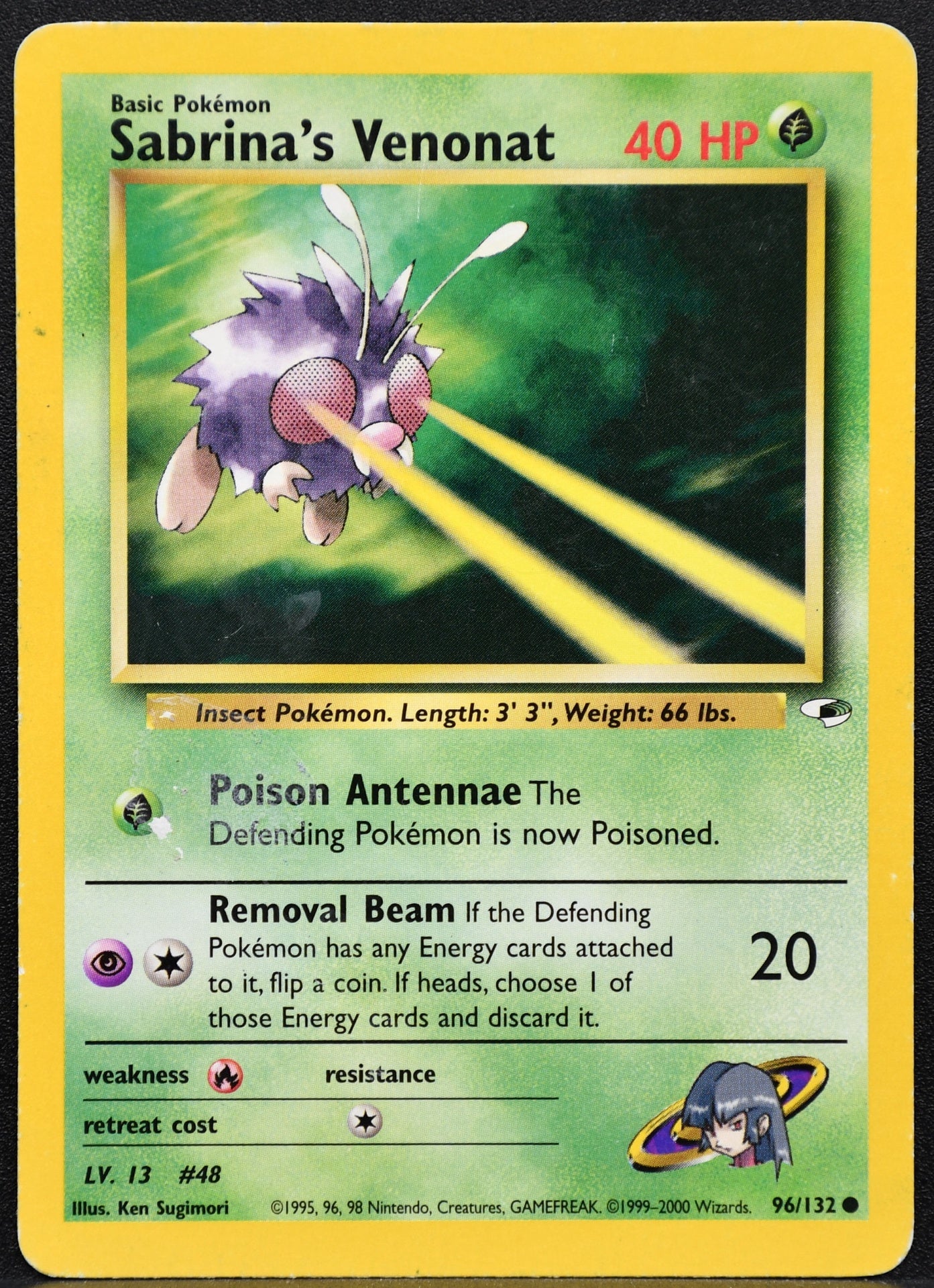 Pokemon TCG Sabrina's Venonat 96/132 Gym Challenge Damaged