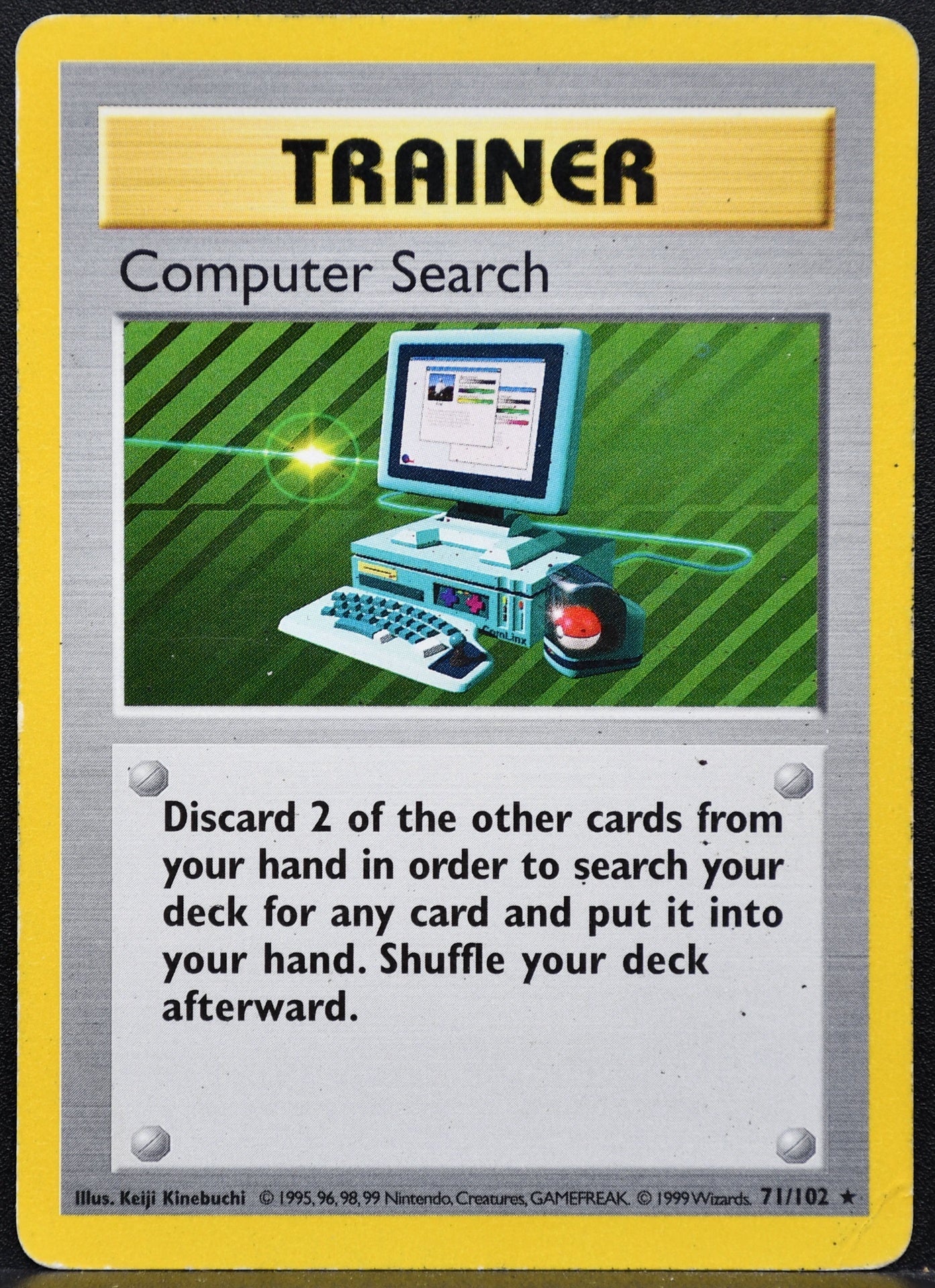 Pokemon TCG Computer Search Shadowless 71/102 Base Set Damaged